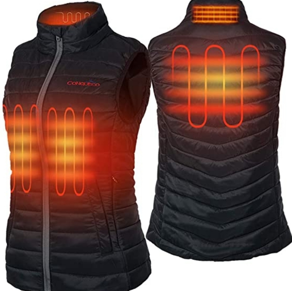 NWT Conqueco Heated Black Vest. Size XL. Fits like a Medium.